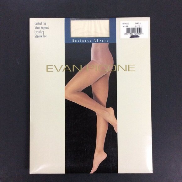 Evan Picone Business Sheers Pantyhose Size 1 Small Shell Control Top - Picture 1 of 3